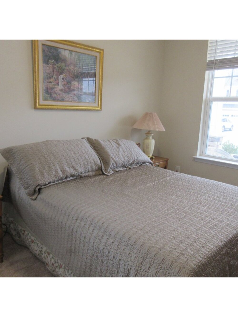 SL Home 3-Piece Matte Satin Coverlet & Sham Set King Size Quilted Brown 104"x90"
